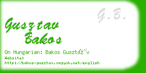 gusztav bakos business card